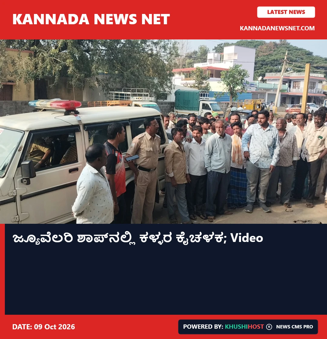 ಜ್ಯೂವೆಲರಿ ಶಾಪ್‌ನಲ್ಲಿ ಕಳ್ಳರ ಕೈಚಳಕ; Video